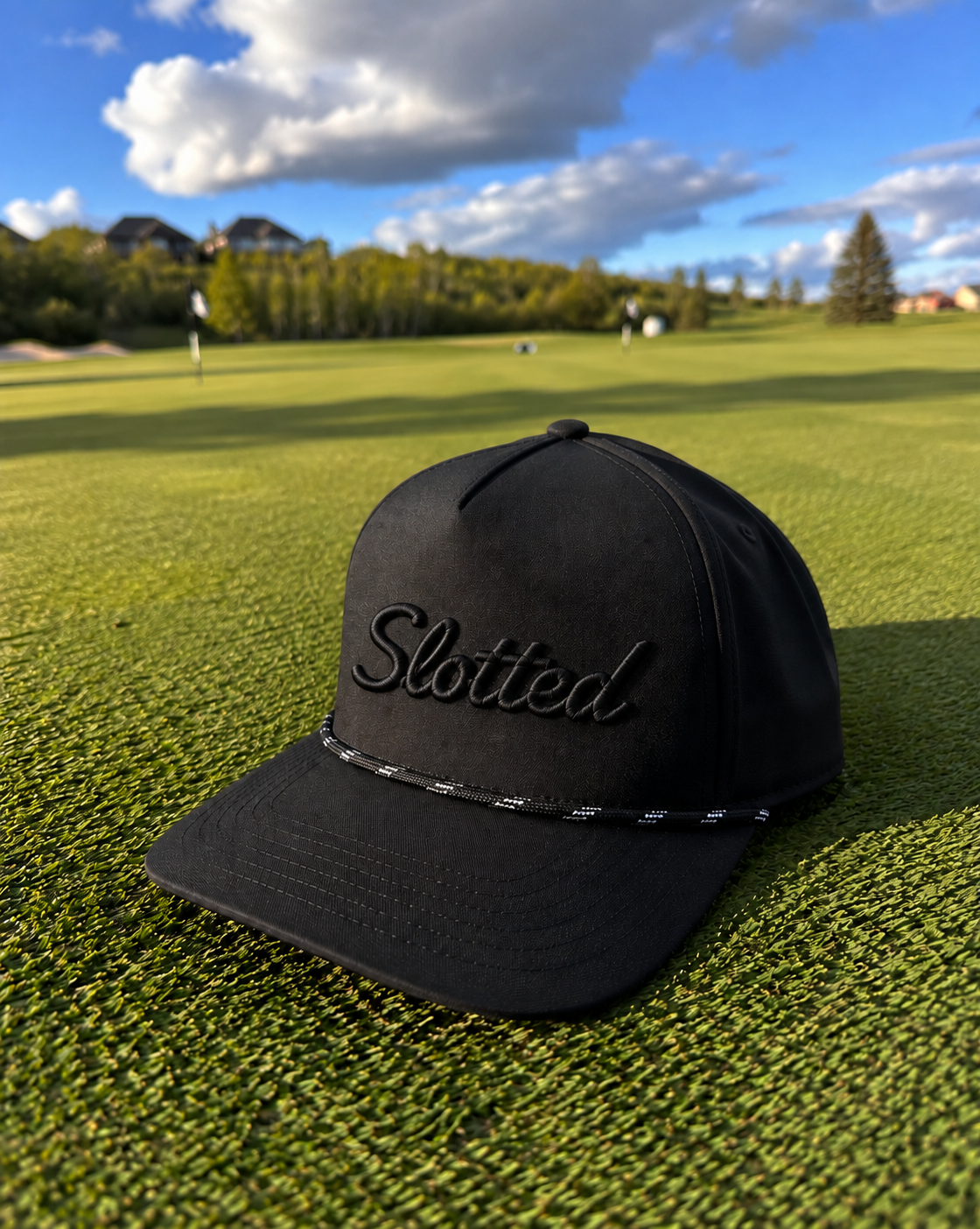 All Black Slotted Hat
