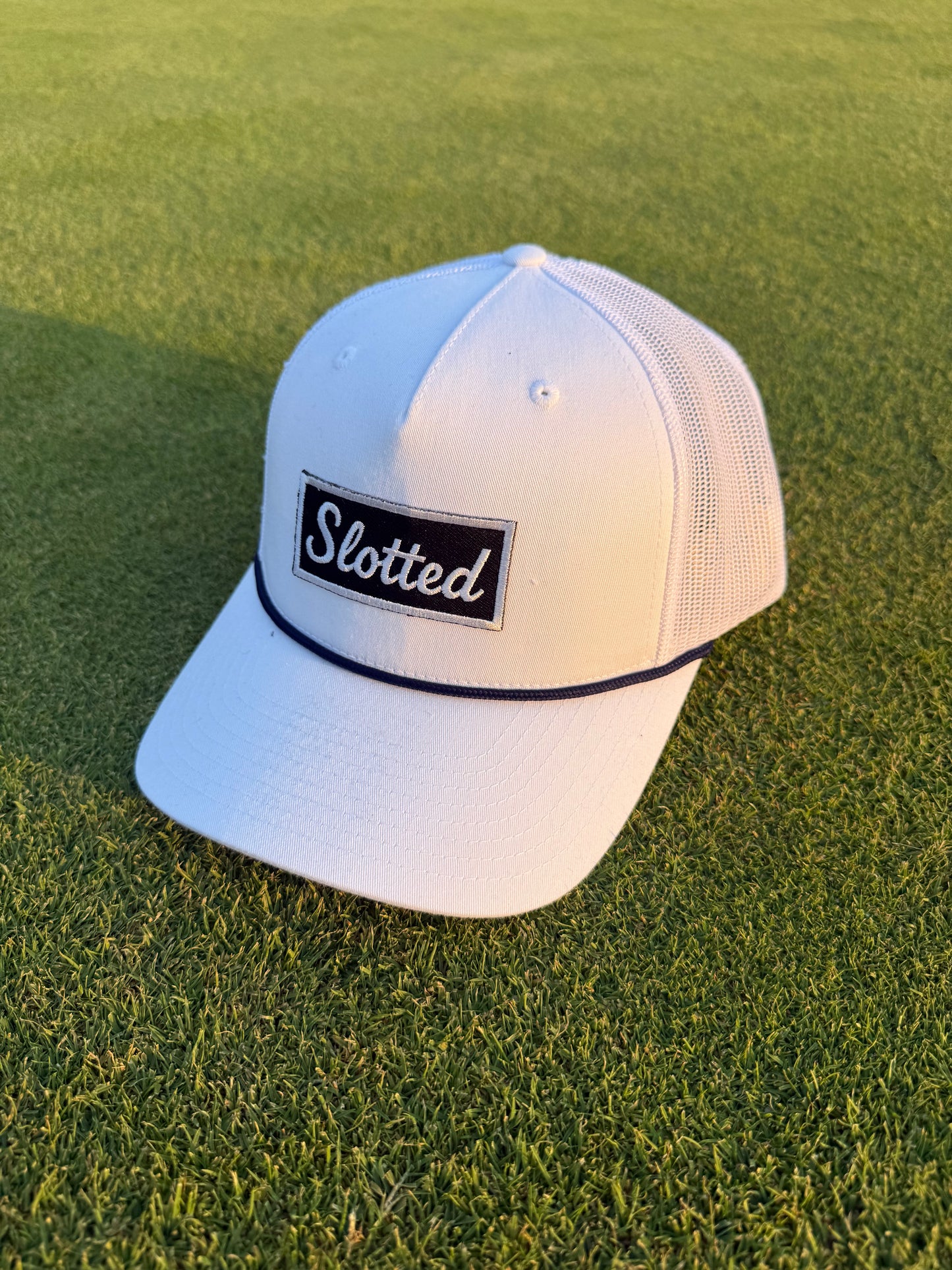 Black & White Slotted Trucker