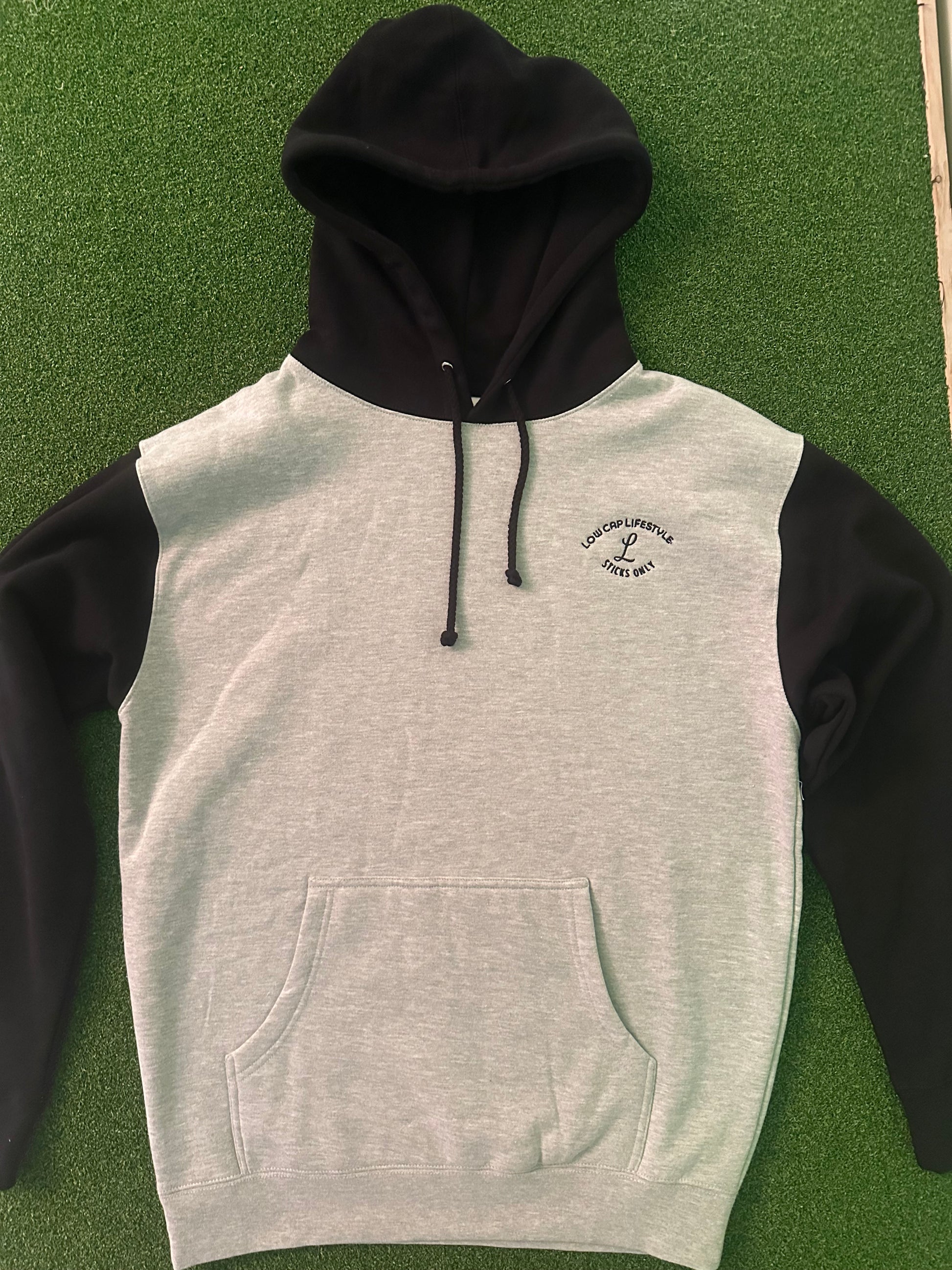 Grey and Black Heavy Weight Slotter Hoodie 