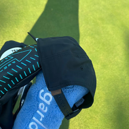 Back of the black slotted cash piece hat 