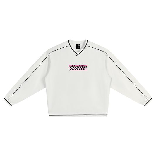 Slot Line V-Neck - White